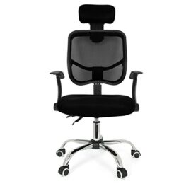 PetHot Assise Dos Haut Réglage de La Hauteur Chaise de Bureau d’ordinateur de Bureau avec Support de tête Chrome Assise en Maille Ventiler PetHot Assise Dos Haut Réglage de La Hauteur Chaise de Bureau d’ordinateur de Bureau avec Support de tête Chrome Assise en Maille Ventiler