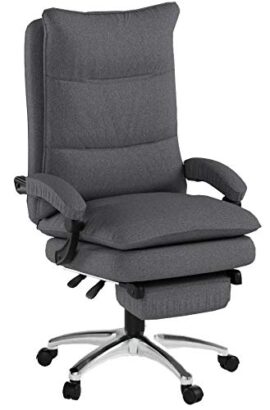 SONGMICS Fauteuil de bureau Ergonomique, Chaise gaming, Fauteuil gamer, avec Repose-pieds, Dossier réglable, Capacité de charge 150 kg, Revêtement en lin, Gris OBG78GY SONGMICS Fauteuil de bureau Ergonomique, Chaise gaming, Fauteuil gamer, avec Repose-pieds, Dossier réglable, Capacité de charge 150 kg, Revêtement en lin, Gris OBG78GY