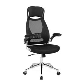 SONGMICS OBN86BK Chaise de bureau ergonomique, Pivotant, Hauteur réglable, Accoudoirs réglables, Dossier respirant en toile SONGMICS OBN86BK Chaise de bureau ergonomique, Pivotant, Hauteur réglable, Accoudoirs réglables, Dossier respirant en toile