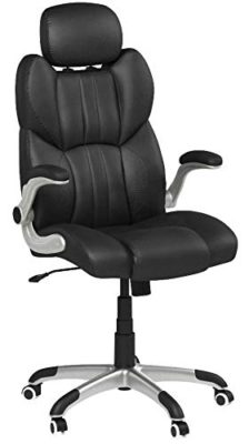 SONGMICS Siège de Bureau Pivotant, Fauteuil Ergonomique, avec Accoudoirs Pliables, Piètement en étoile en Nylon, Charge maximale 150 kg, Noir OBG65BK SONGMICS Siège de Bureau Pivotant, Fauteuil Ergonomique, avec Accoudoirs Pliables, Piètement en étoile en Nylon, Charge maximale 150 kg, Noir OBG65BK 2