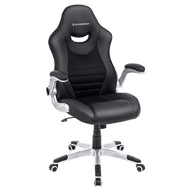 SONGMICS Siège de Bureau Pivotant,Fauteuil Ergonomique, avec Accoudoirs Pliables, Piètement en Étoile en Nylon, Charge maximale 150 kg SONGMICS Siège de Bureau Pivotant,Fauteuil Ergonomique, avec Accoudoirs Pliables, Piètement en Étoile en Nylon, Charge maximale 150 kg