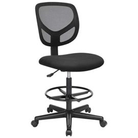 SONGMICS-Tabouret-avec-Repose-Pieds-Circulaire-Hauteur-rglable-Sige-Ergonomique-Rotatif-Fauteuil-de-Bureau-sans-accoudoirs-Revtement-de-lAssise-en-Tissu-Charge-maximale-120-kg-Noir-OBN15BK-0