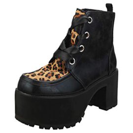 T.U.K. Shoes Femmes Noir Léopard Nosepurge Boot EU38 / UKW5 T.U.K. Shoes Femmes Noir Léopard Nosepurge Boot EU38 / UKW5