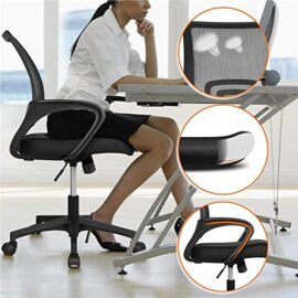 Yaheetech-Chaise-de-Bureau–roulettes-Maille-Mesh-Fauteuil-Ordinateur-Inclinable-Pivotant-Sige-et-Base-Plus-Larges-Hauteur-Rglable-avec-Accoudoirs-0-3