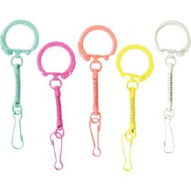 Image Porte-clés coloris pop avec mousqueton - Sachet de 10