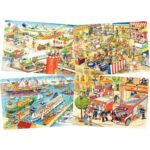 Image Puzzles à cadre en carton 35 pièces la ville - Lot de 4
