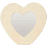 Image Miroir en bois forme coeur - Lot de 6