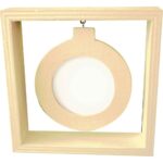 Cadre photo rond suspendu en bois Cadre photo rond suspendu en bois