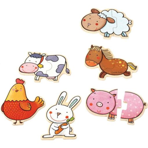 Puzzles 2 pièces la ferme de Carla – Lot de 6 Puzzles 2 pièces la ferme de Carla – Lot de 6