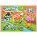 Image Puzzle à cadre en bois de 48 pièces La vie à la ferme