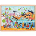 Puzzle à cadre en bois de 48 pièces une journée au Zoo Puzzle à cadre en bois de 48 pièces une journée au Zoo