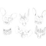 Image Masque en carton forme animaux - Lot de 6