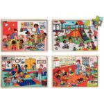 Puzzles Ensemble à l’école NATHAN – Lot de 4 Puzzles Ensemble à l’école NATHAN – Lot de 4