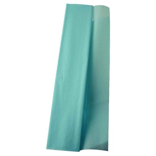 Papier crépon supérieur - 250x50 cm - Bleu turquoise - Paquet de 10 feuilles