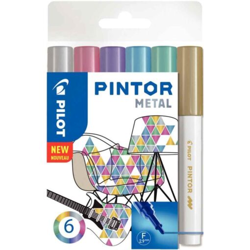 Marqueur Pintor métal pointe fine - Pochette de 6