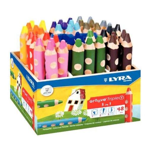 Crayons de couleur gros module - Pot de 48 + 2 taille-crayons