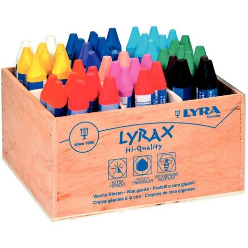 Craies à la cire triangulaires Lyrax - Schoolpack de 48