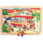 Image Beleduc - Puzzle à cadre en bois de 24 pièces - Le bus de ville