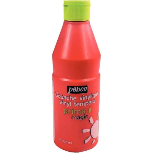 Gouache vinylique PRIMA Magic - Rouge vermillon - Flacon de 500 ml