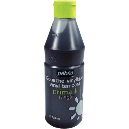 Gouache vinylique PRIMA Magic - Noir - Flacon de 500 ml