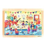 Image Beleduc - Puzzle à cadre en bois de 24 pièces - Les fêtes d'enfants