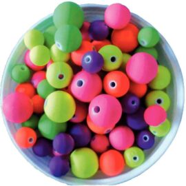 Image Perles rondes florescentes en plastique - Pot de 100g