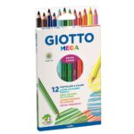 Image Crayons de couleur hexagonaux Giotto Mega - Etui de 12