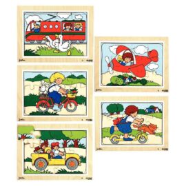 Image Puzzles en bois de 12 pièces les moyens de locomotion - Lot de 5