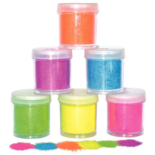 Poudre de paillettes fluorescentes - Lot de 6 salières de 45g