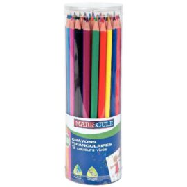 Image Crayons de couleur triangulaires pointe moyenne assortis - Pot de 48