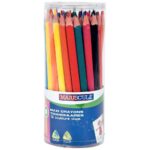 Image Crayons de couleur triangulaires pointe large assortis - Pot de 48