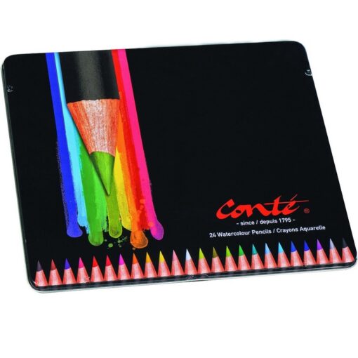 Crayons de couleurs aquarellables assortis - Boite de 24