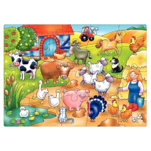 Puzzle de 20 pièces "Qui vit dans la ferme?"