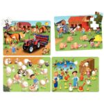 Image Puzzles soft de 15 pièces 4 en 1 "La ferme" - Lot de 4