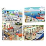 Image Puzzle soft de 24 pièces 4 en 1 "La ville" - Lot de 4