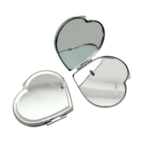 Miroirs de poche forme cur, en métal - Lot de 5