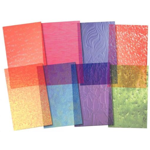 Feuille en papier vitrail dépoli assorties - 13,8 x 21 cm - Paquet de 24