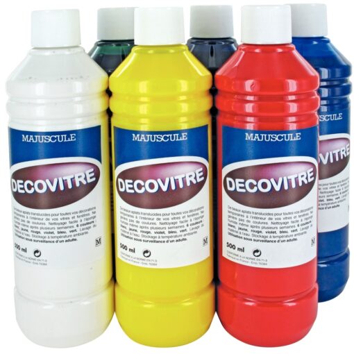 Peinture translucide DECOVITRE - Lot de 6 flacons 500 m