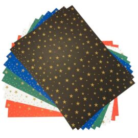 Image Carton motifs étoiles assorties format 50 x 70 cm - Paquet de 10 feuilles