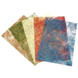 Image Feuilles de papier sisal pailleté format 23 x 33 cm - Sachet de 5