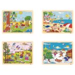 Puzzles à cadre en bois 15 pièces, LES SAISONS – Lot de 4 Puzzles à cadre en bois 15 pièces, LES SAISONS – Lot de 4