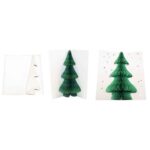 Image Carte en carton blanc à décorer ( lot de 12 ) et 12 sapins alvéolés à coller