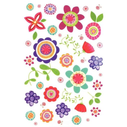 Planche de transfert à sec motif fleurs - Sachet de 4