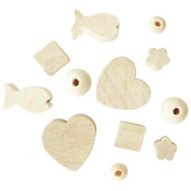 Image Perles en bois brut - Sachet de 300