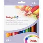 Pentel – 024183 – Crayon de couleur assorti – Etui de 24 Pentel – 024183 – Crayon de couleur assorti – Etui de 24