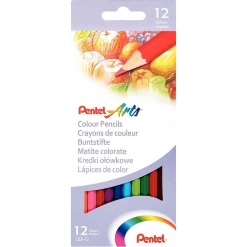 Pentel - 024152 - Crayon de couleur assorti - Etui de 12