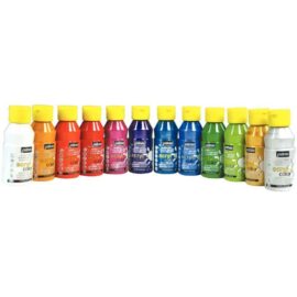 Image Peinture ACRYLCOLOR couleurs pailletées assorties - Carton de 12 flacons 150 ml