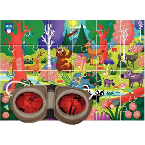 Puzzle d'observation de 24 pièces la forêt + lunettes