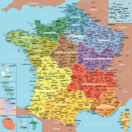 Image Puzzle en bois d'environ 100 pièces la carte des départements de France