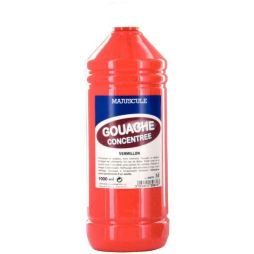 Gouache liquide superieur vermillon - Flacon 1L